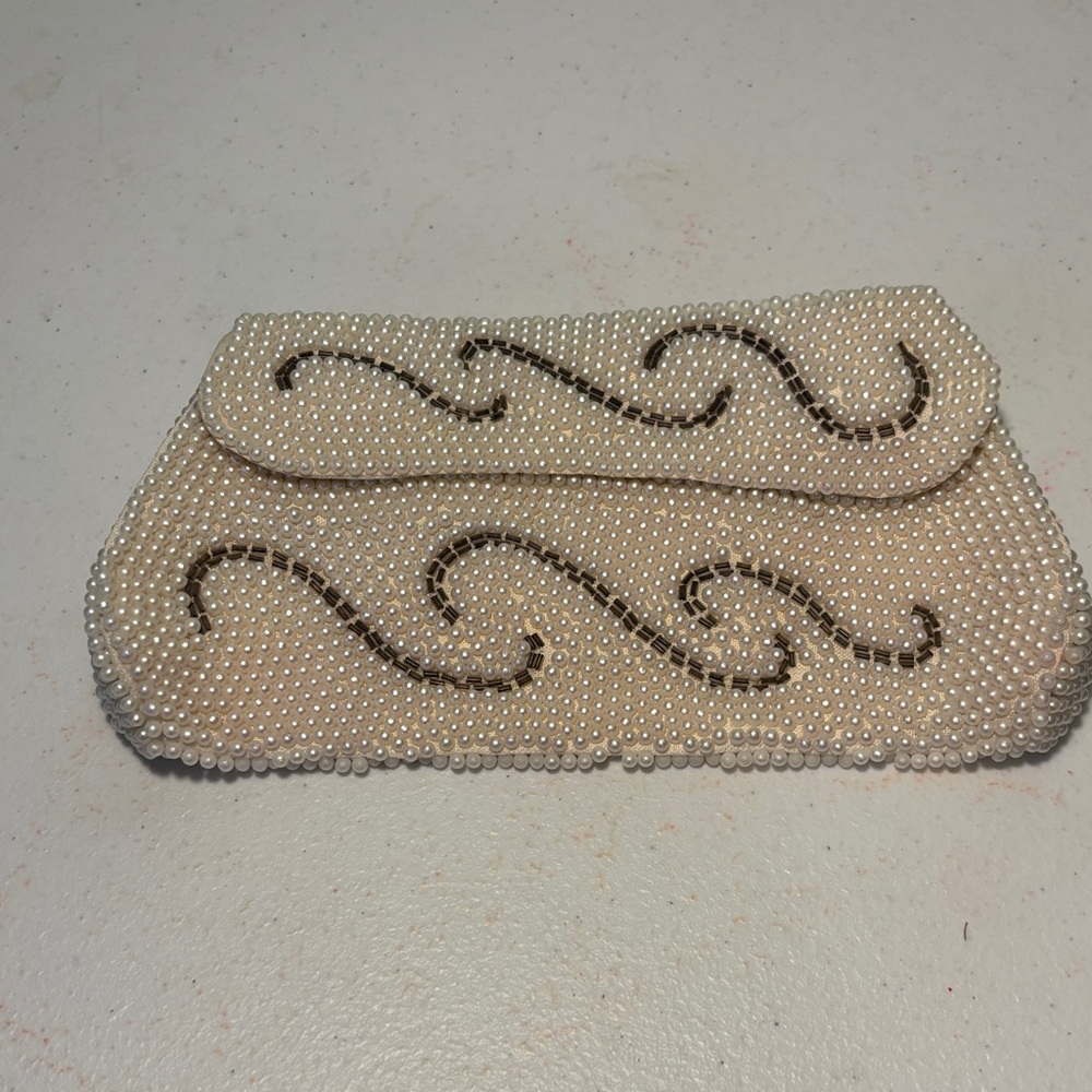 Vintage Bags by Susan Beaded Faux Pearls Clutch
